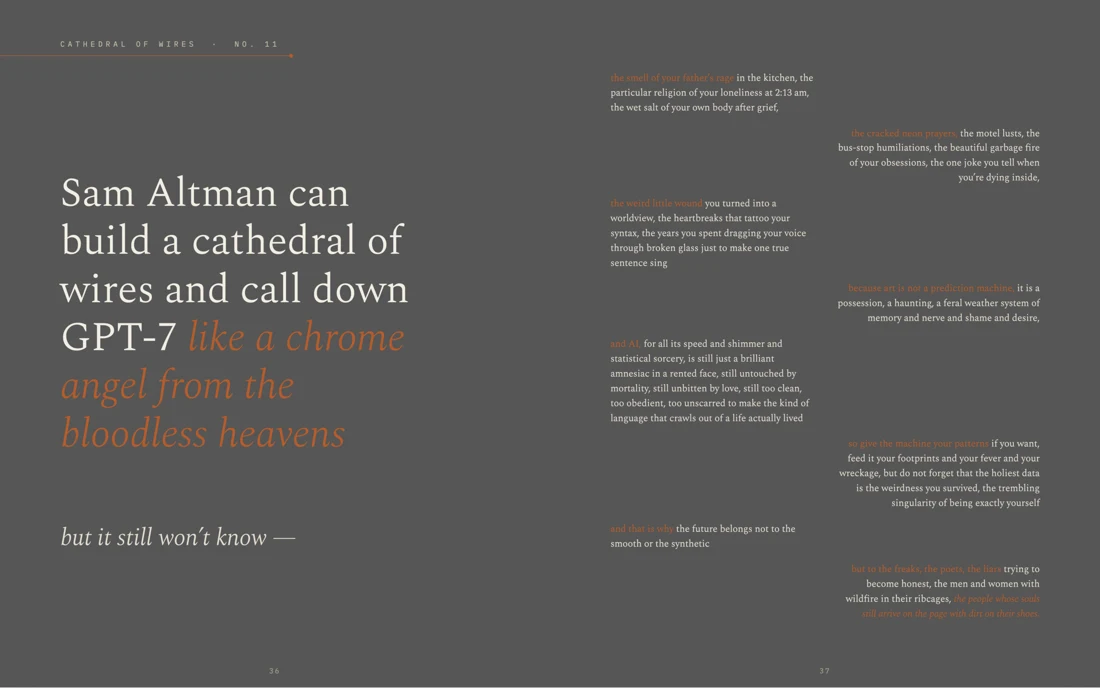 Interior spread: Cathedral of Wires